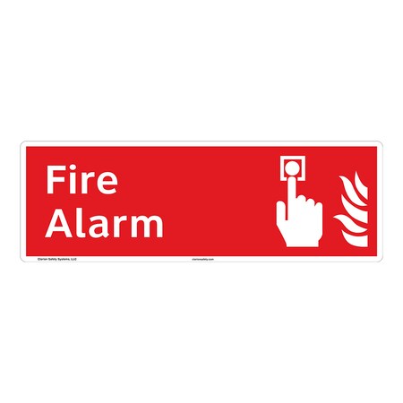ANSI/ISO Compliant Fire Alarm Safety Signs Indoor/Outdoor Plastic (BJ) 15 X 5